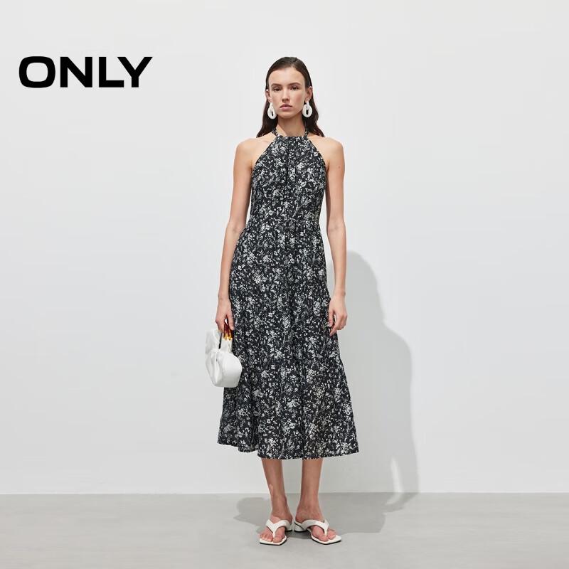 ONLY 2025 Spring Halter Neck Printed Sleeveless Tie-Waist Dress