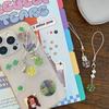 Handmade Beaded Phone Chain Four Leaf Clovers Cellphone Charm Colorful Keyring Ccd Decorative Pendant Cellphone Charm Accessory