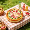 Handmade Jewelry Making Components 2Pcs Mini Resin Pizza Ornaments, Realistic Miniatures, Tiny Doll Mansion Props Food Ornaments for DIY Craft
