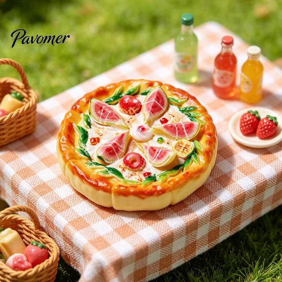 Handmade Jewelry Making Components 2Pcs Mini Resin Pizza Ornaments, Realistic Miniatures, Tiny Doll Mansion Props Food Ornaments for DIY Craft
