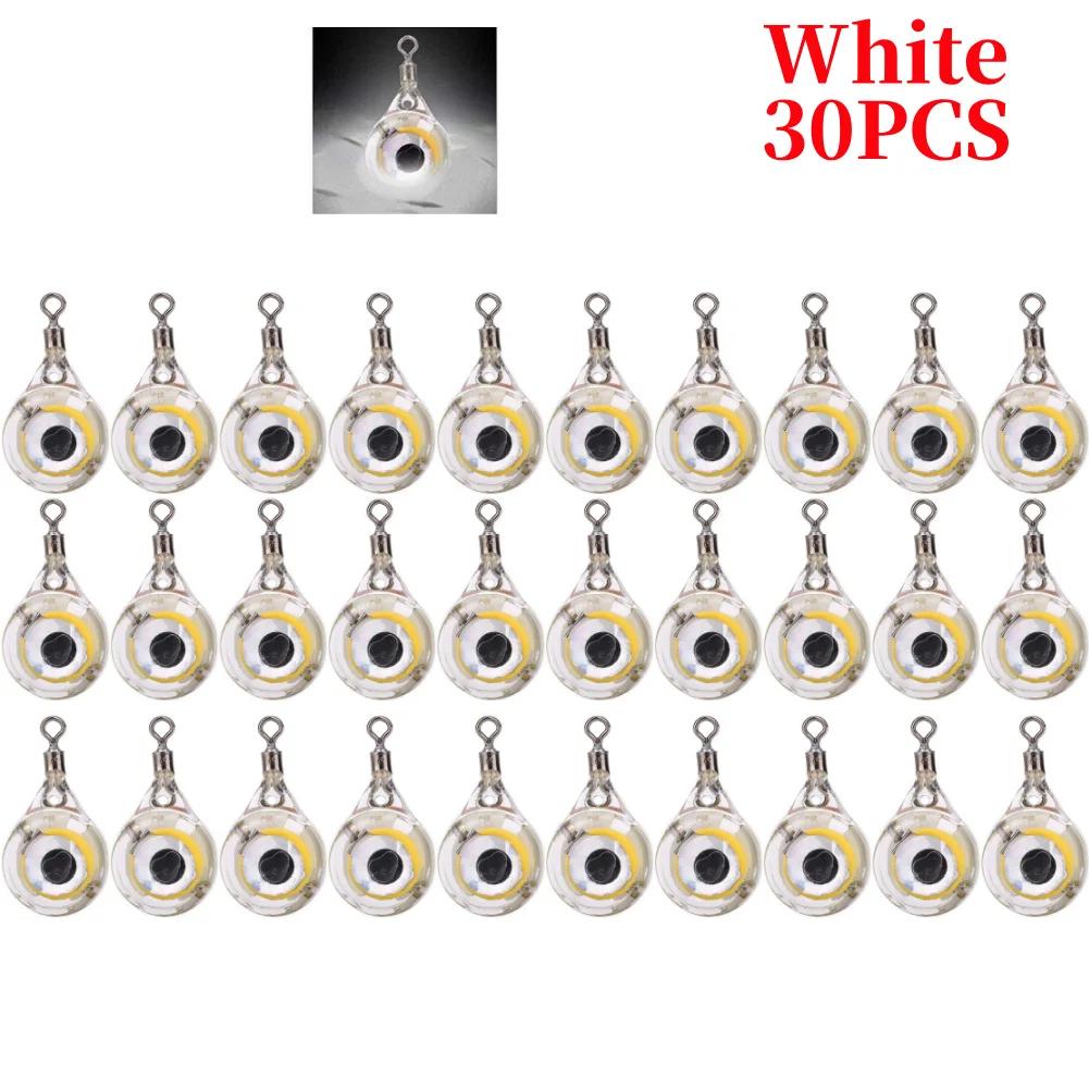 LED Attracting Fish Light Mini Deep Drop Underwater Eye Shape Fishing Squid Fishing Bait Luminous Lure for Attracting Fish