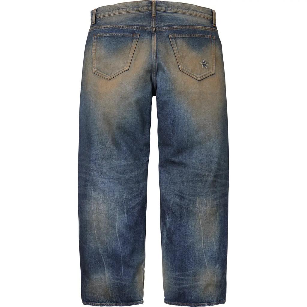 Supreme Distressed Loose Fit Selvedge Jean (26SS) Washed Indigo