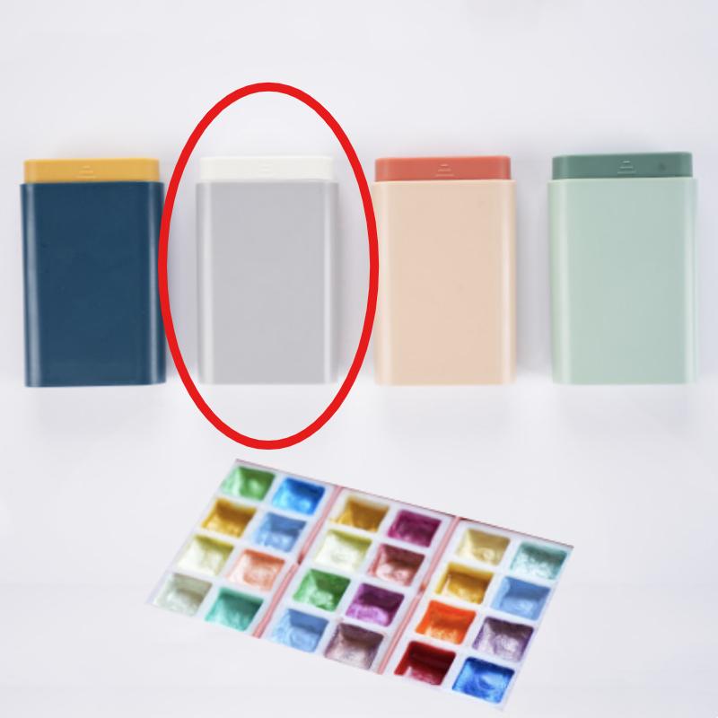 24 Colors Mini 3D Printed Paint Box Portable Art Supplies Art Students Outdoor Sketching Painting Creation Travel Watercolor Box