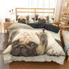 Colección Moderna Adorable de Fundas de Edredón Diseño 3D Adorable Diseño Estampado de Pug Lavable Poliéster Conjunto de Cama Funda de Edredón Suave Para Dormitorio