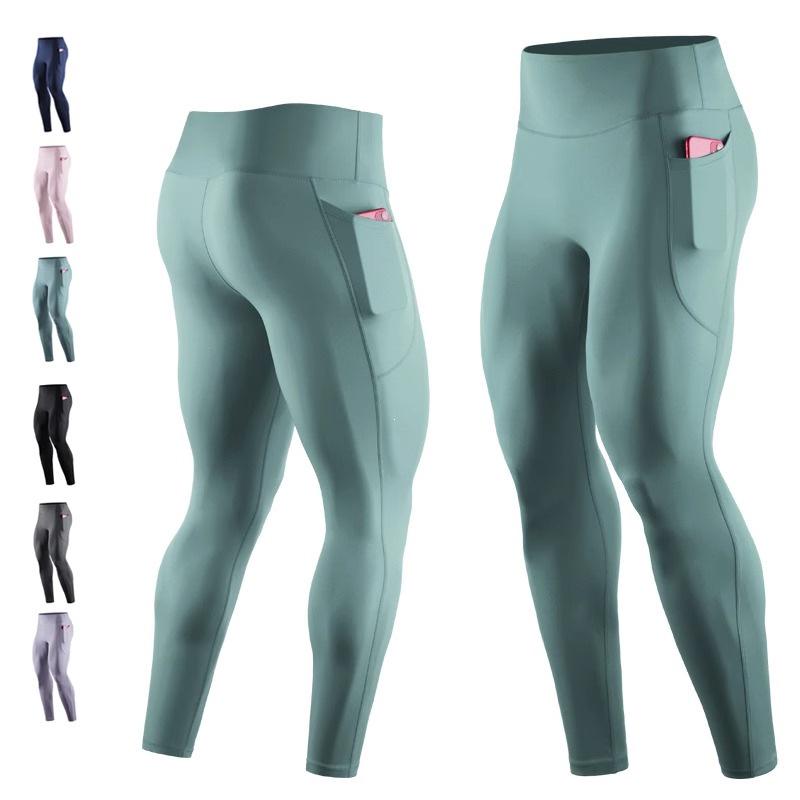 Men's High-Waisted Summer Yoga Compression Pants: Elastic Fitness and Sports Base Layer