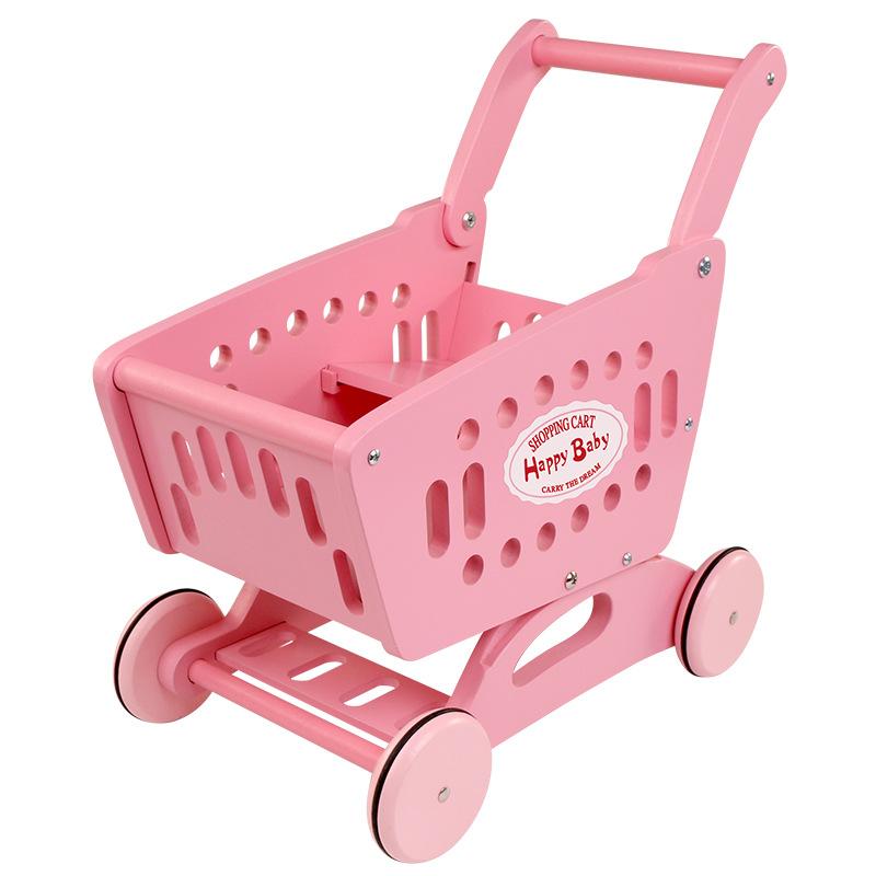 Children'S Wooden Multifunctional Cart Walker Toys Boys And Girls Early Education Educational Shopping Cart Toys