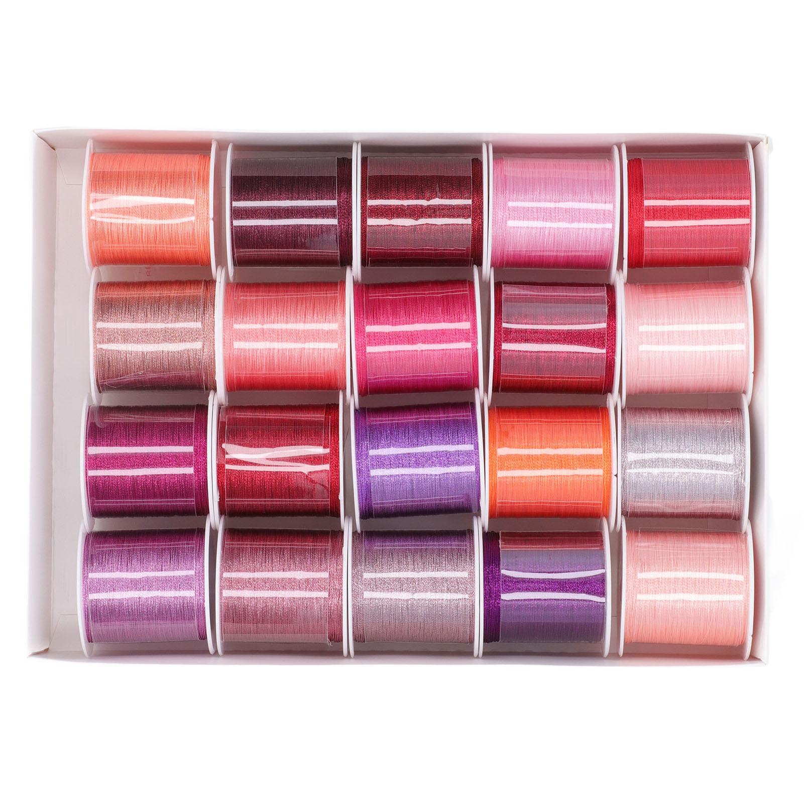 

20 шт. ниток для вышивания 3 шт. серии розового цвета по 110 ярдов каждая нитка для самостоятельного производства шитья