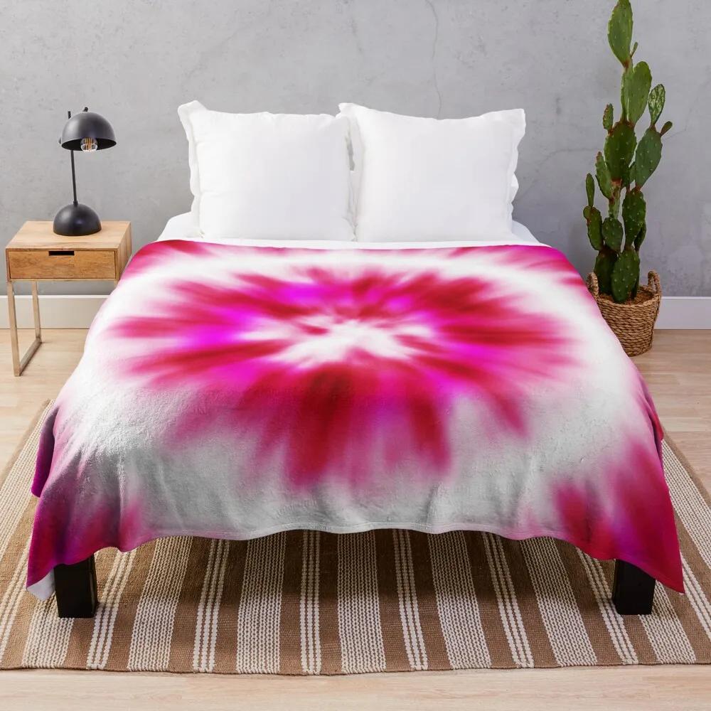 Tie Dye Colourful Flannel Throw Blanket Abstract Art Blanket Lightweight Super Soft for Bed Sofa Couch Decor for Kids Boys Girls