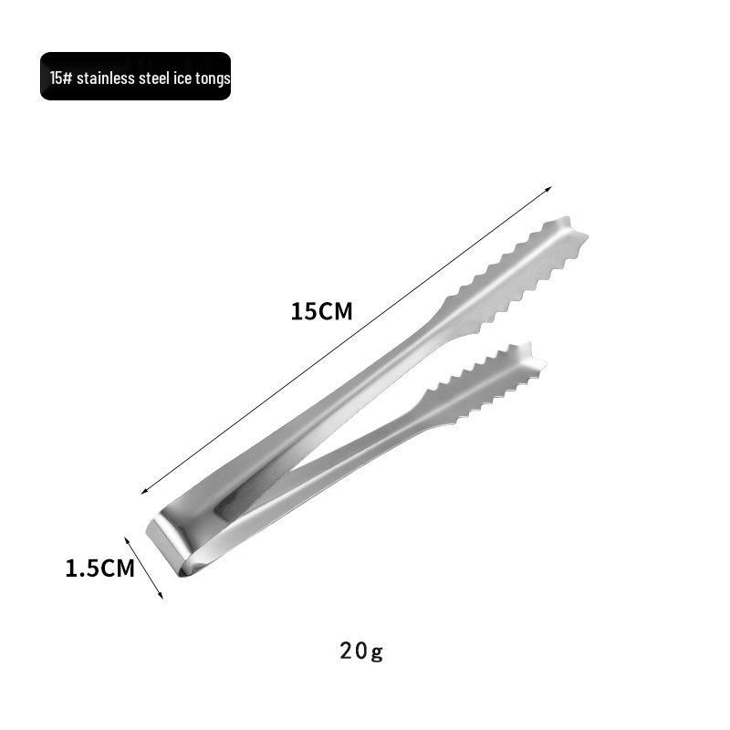 Thickened Stainless Steel Ice and Sugar Cube Tongs for Bar and Kitchen