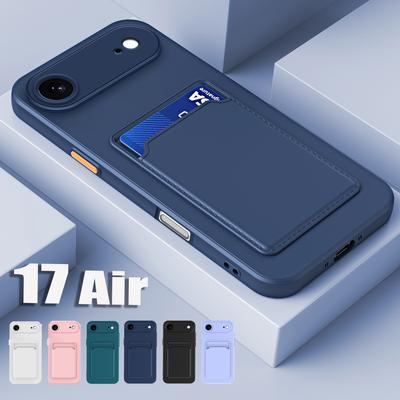 Silikonová peněženka Slot na karty Pancéřové pouzdro Pro iPhone 17 Air 16 15 14 13 12 11 Pro Max Plus SE4 16e Mini X XS XR Nárazuvzdorný Měkký kryt