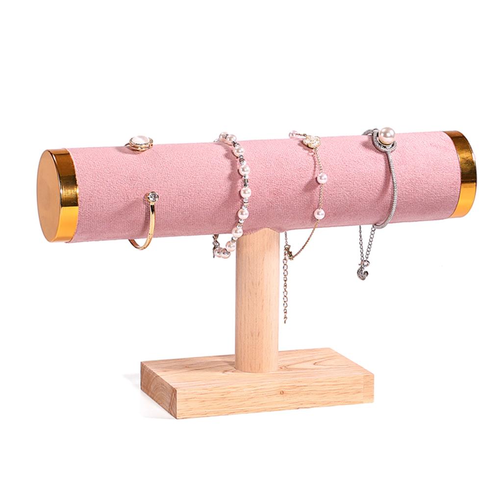 Solid Wood Bracelet Display Stand Wood Single Layer Bracelet Rack Portable Watch and Bangle Display Stand Holder