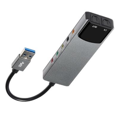 Κάρτα Ήχου USB Audio Adapter με Υποδοχή Μικροφώνου AUX για PC Laptop Επιτραπέζιο Ακουστικά Παιχνιδιών Ακουστικά 5.1 2.0 3.5mm