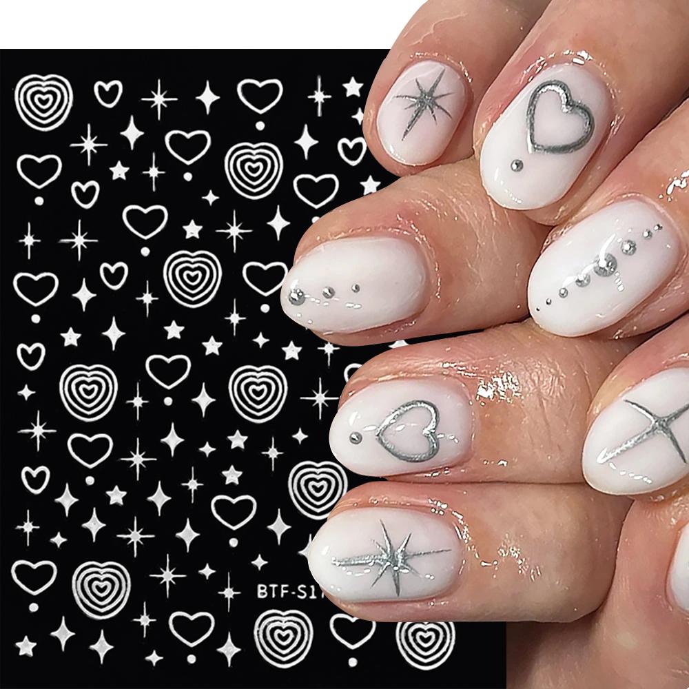 1 buc autocolant French Love Circle Nail Art