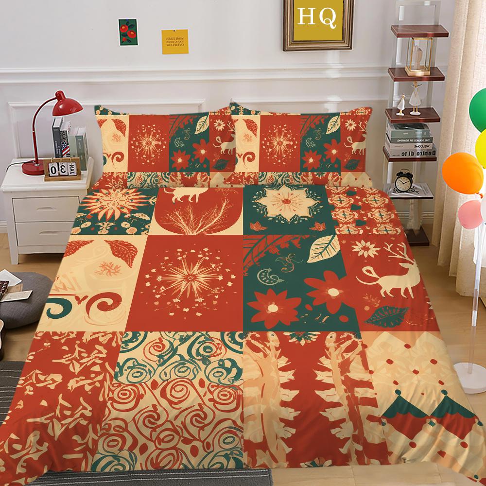 Christmas Printed Duvet Cover Set Microfiber Full Size Home Textiles Lovely Fashion Children Bedroom Decor
