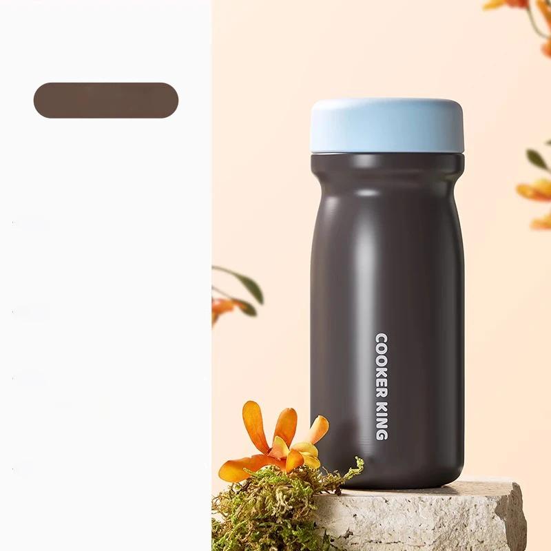 COOKER KING 350ml Mini Double Vacuum Coffee Mug Stainless Steel Thermos Hot &Cold Portable Water Bottle Leak Proof Insulated Cup