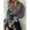 Damen Casual Hemd mit Herz-Pünktchen-Laternenärmeln - Europäischer Amerikanischer Stil