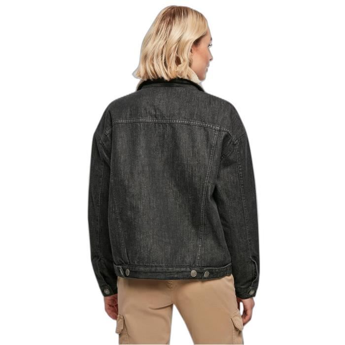 Veste En Jean À Col Sherpa Oversize Femme Urban Classics GT - Noir - 2XL