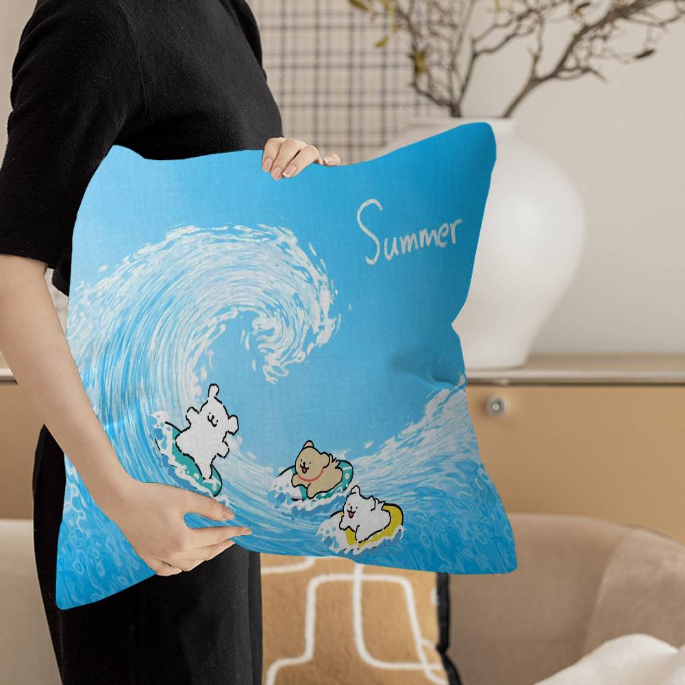 Line CARTOON PPuppyS Pillowcase Toon Gift Cushion Cover Bedroom Home Sofa Chair Seat Decor Pillow Case
