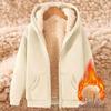 Men's Lambskin Heavyweight Hooded Cardigan: Black Plus Velvet Thickened Sweatshirt for Autumn/Winter.