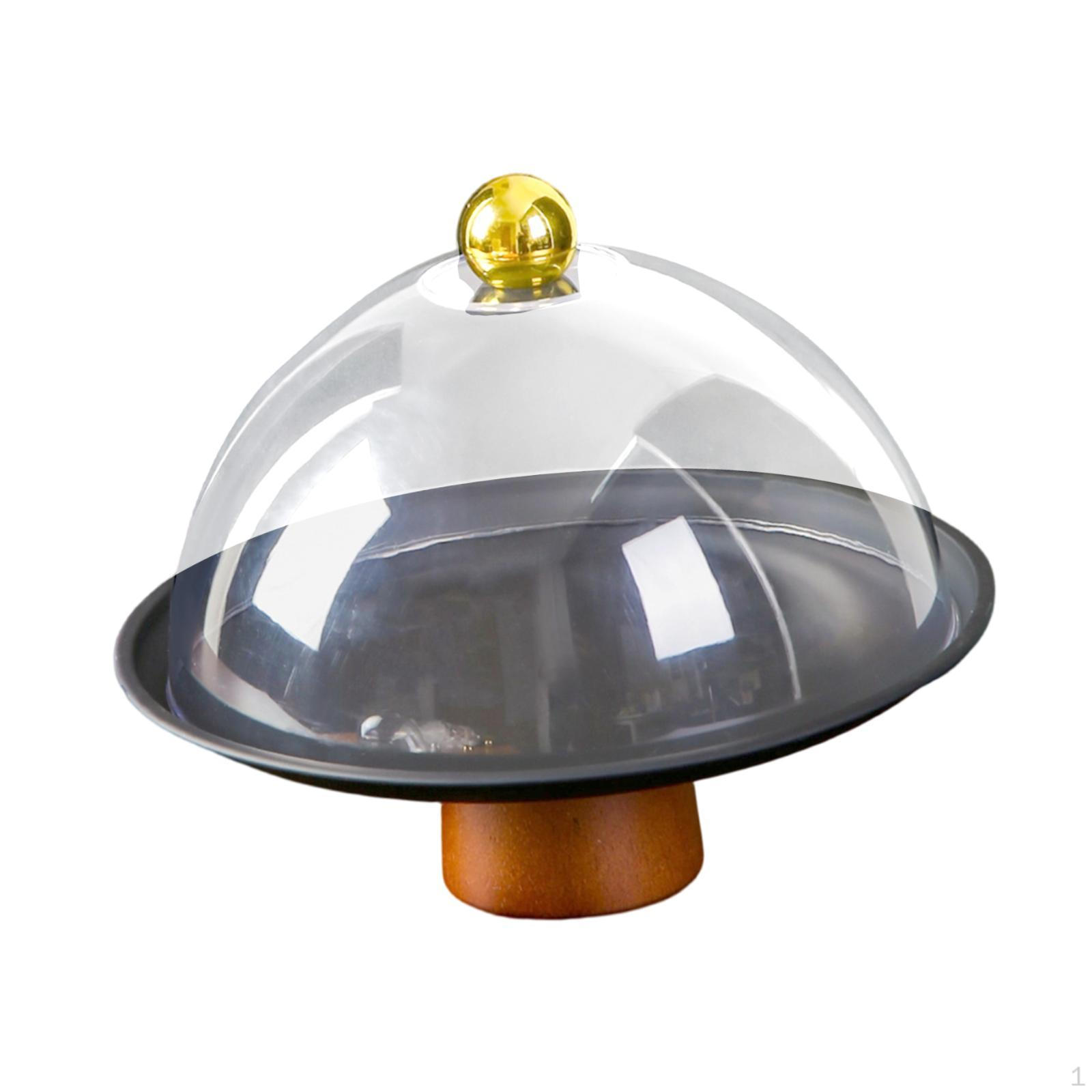 

Подставка для торта с держателем для крышки, органайзер для печенья, многофункциональная посуда, поднос, купол для торта Black 20x18cm