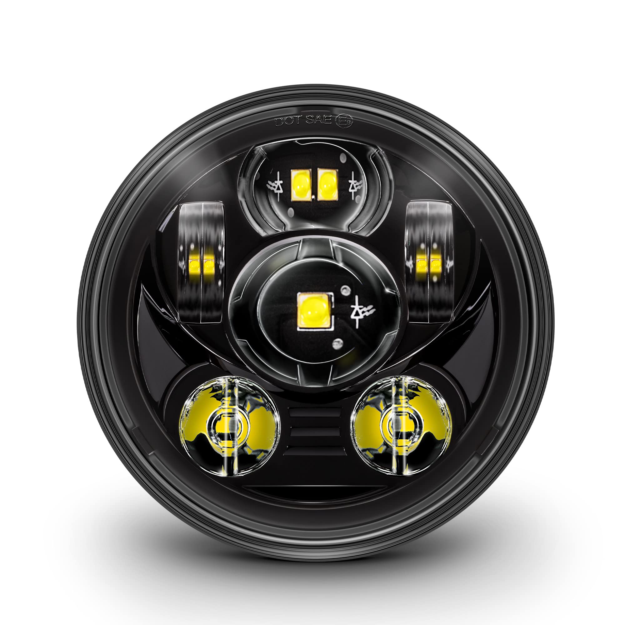 

TRUE MODS 5 3/4 LED Headlight for Harley Davidson [Black Finish] Round LED Motorcycle std чёрный