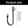 Flat Flexible Right Angled 90 Degree Usb Male to Type C Charging Data Cable 10W for Cellphone Laptop