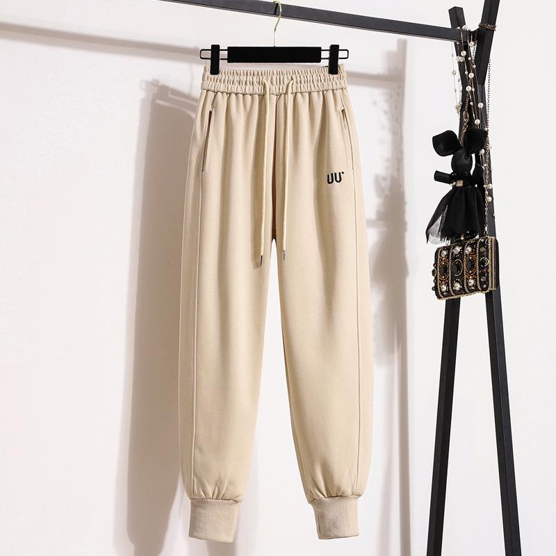 

Women s High Waist Fleece-lined Embroidered Harem Sweatpants - Winter 2025 Collection S