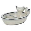 Ceramic Bird Feeder for Water and Seeds White