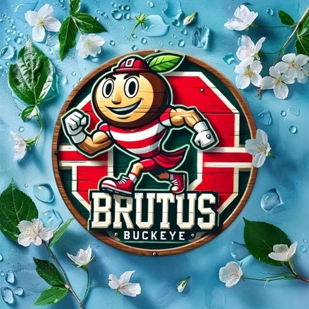 Ohio State Brutus Buckeye Iron Metal Wall Art for Man Cave Home Decor