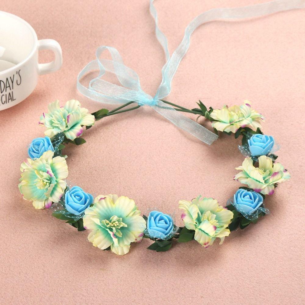 Simulated Flower Floral Garland Handmade Wedding Hair Accessories Flower Crown  Dance Performance