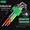 A Industrial S2 Alloy Steel 9-Piece Colored Torx Hex Key Set LA319103