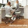 Saddle Stool, Height-Adjustable Rolling Chair with PU Leather for Massage, Spa, Clinic, Beauty and Tattoo, Cream White