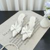 Fashion 2025 New Summer Pointed Toe Women Slippers Fashion High Heels Party Pumps Mules Slide Shoes