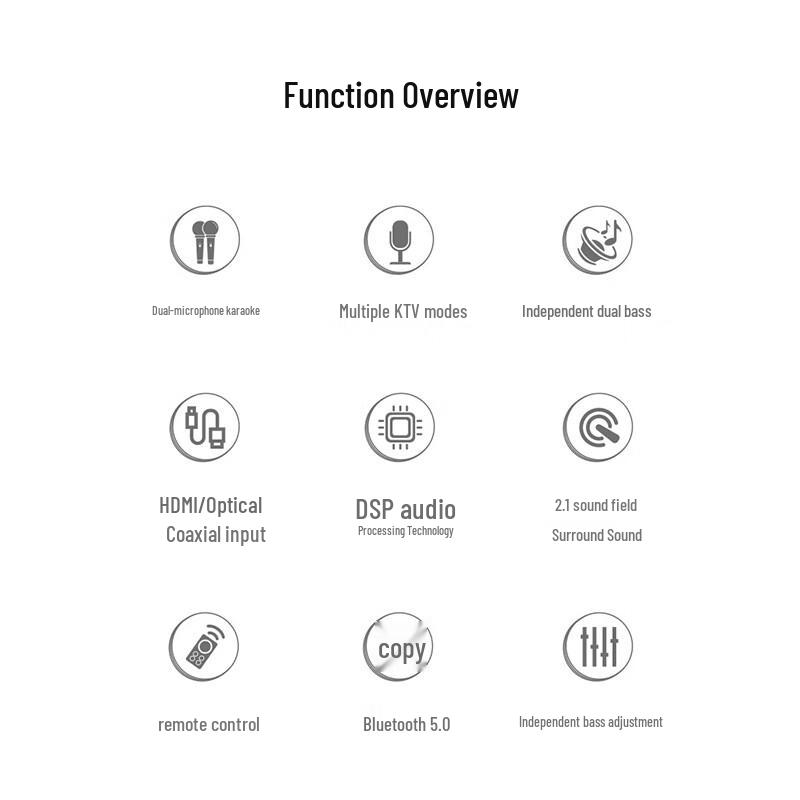 THINKYA Home Theater Bluetooth Soundbar System CN Plug (adapter Included)