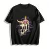Vintage Skull Pool Girl Graphic Casual Tee Pure Cotton T-shirt