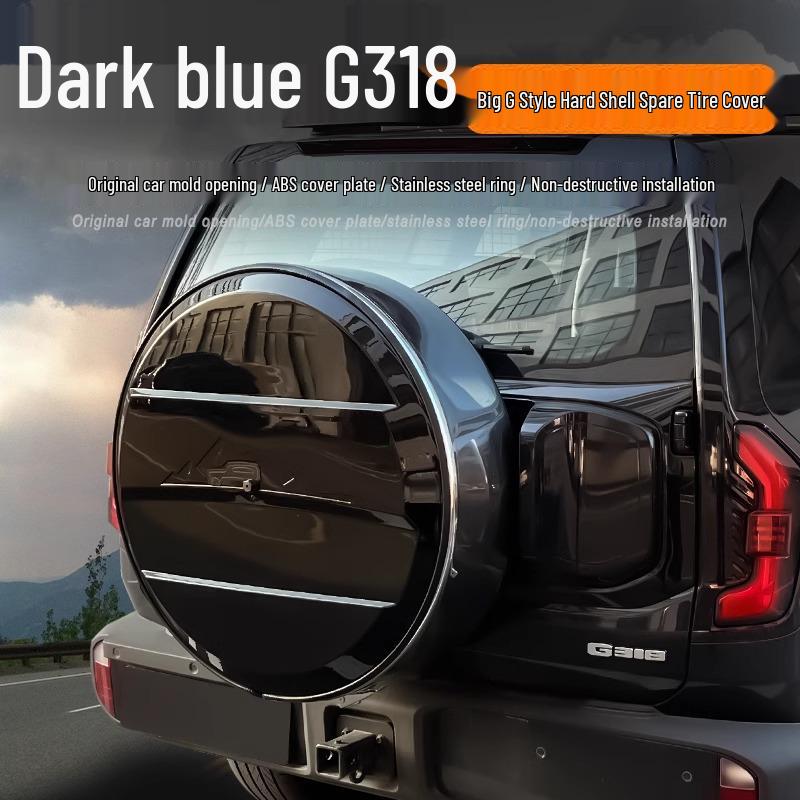 Deep Blue G318 Spare Tire Cover - Full Coverage Tailgate Protection & Off-road Decoration with Fan