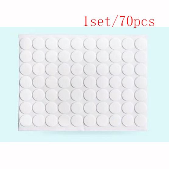 Průhledná oboustranná lepicí páska s tečkami, akrylová, kruhová, bezešvá, pro vlepení dekorací 1 sada/70 ks