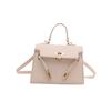 (Sahne) Moderne Kelly-Tasche aus Kunstleder für Damen mit einzelnem Schultergurt für den Alltagsstil