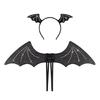 Halloween Wing Bats Wing with Headwear Set Bats Ears Headband Vampires Costume Wing for Fancy Dress