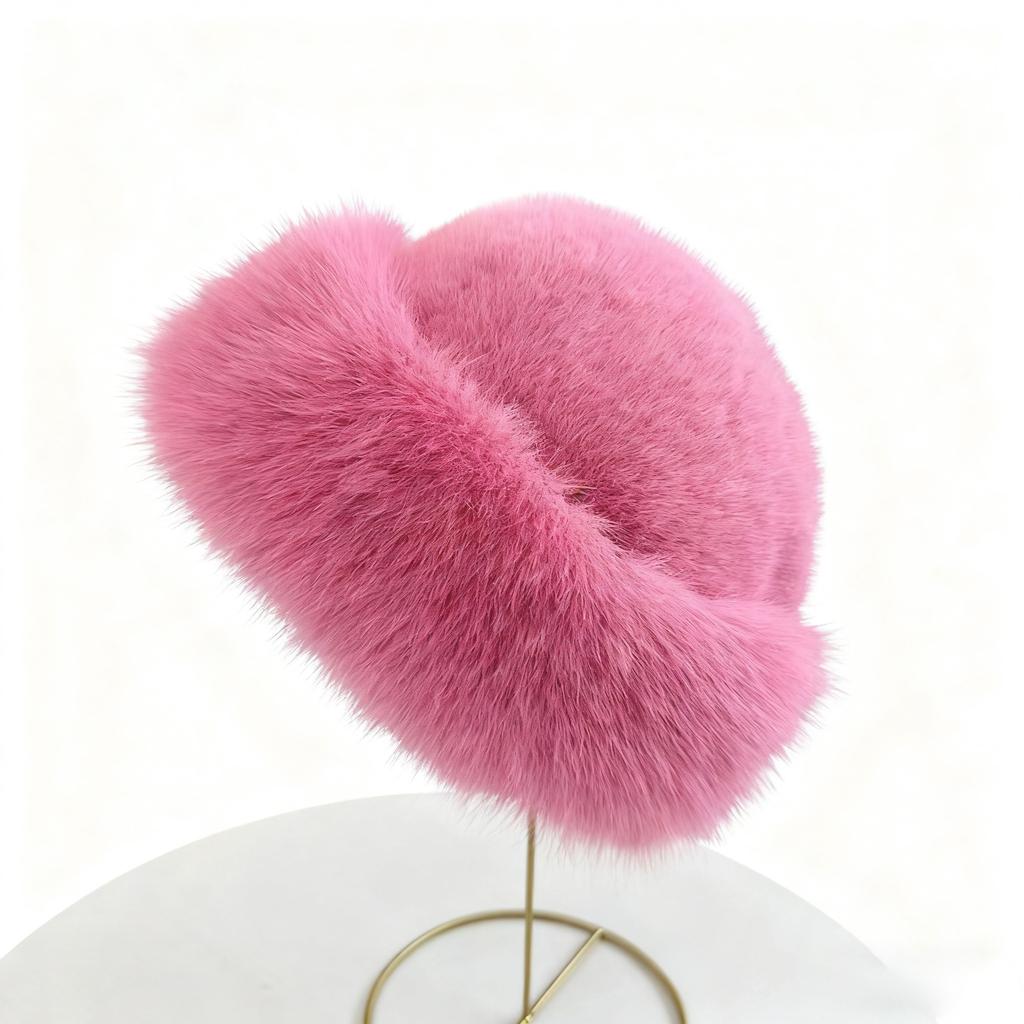 Neue High-End-Plüschmütze für großen Kopfumfang, winterlich warme, flauschige Mütze