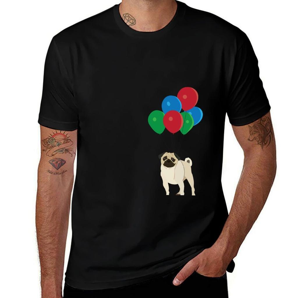 Balloon Pug Tshirt Large Size Short Sleeve Tshirt
