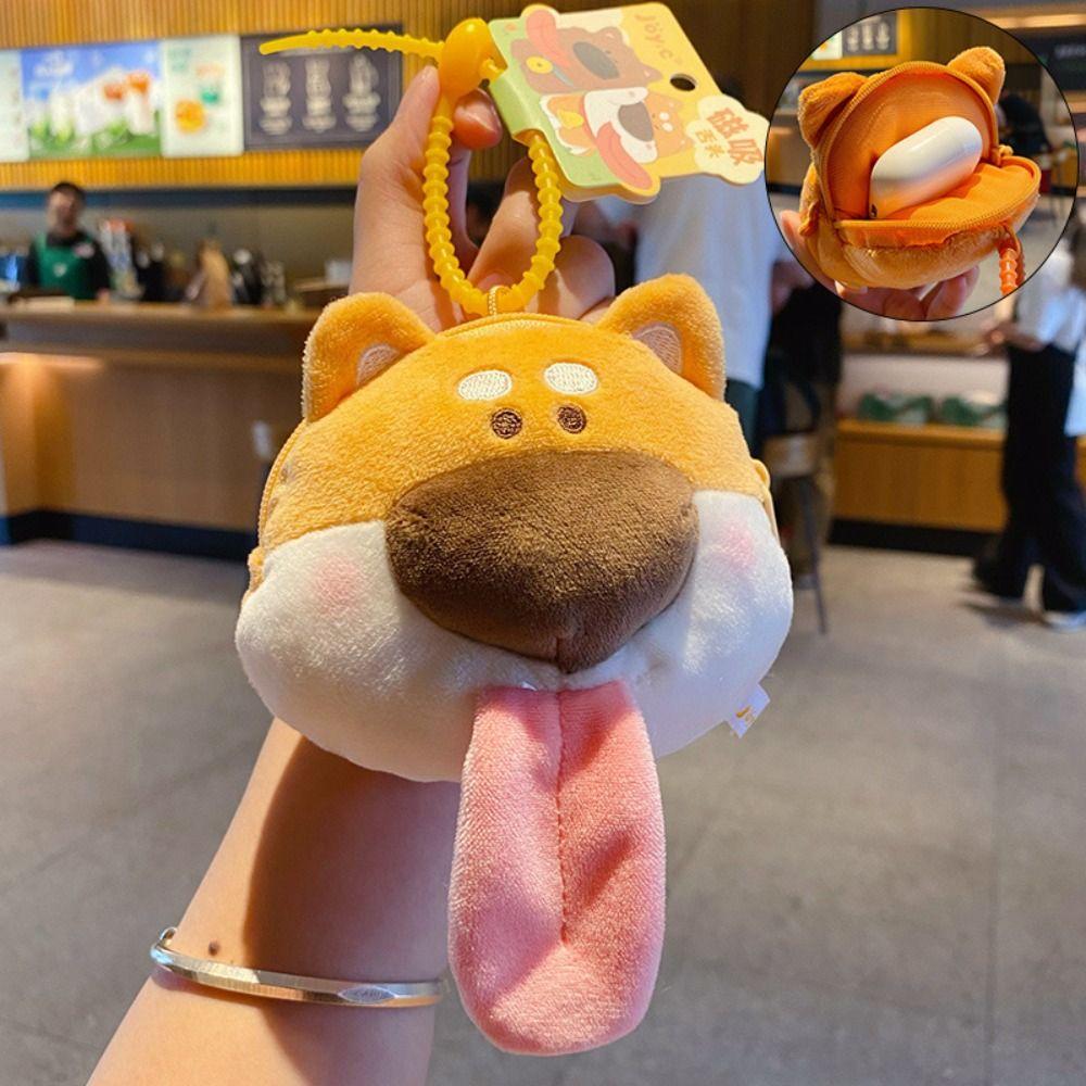 

Плюшевая сумка-кошелек в виде щенка на молнии, животное, лижущая собака, чехол для наушников, кошелек для монет в виде щенка, кошелек, для девочки Style 1