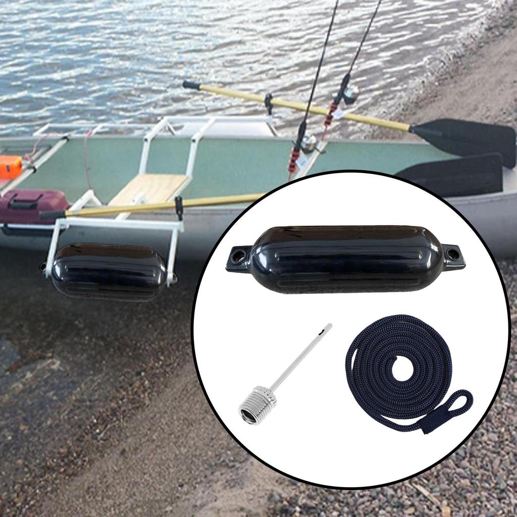 Boat Fenders Inflatable Marine 4"x16" with 1.5M Rope Anchor Buoy Waterproof Mooring