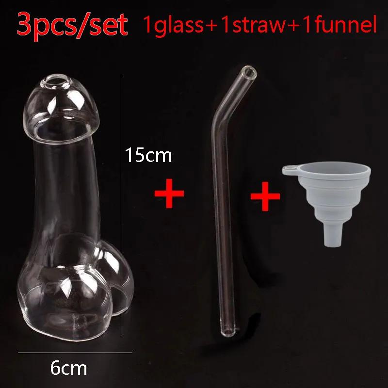 Wine Glasses Cup Genital Penis Glass Cup Dick Cocktail Drinkware Party Beer Cup Funny Interesting Cups Mug Bottle Straw