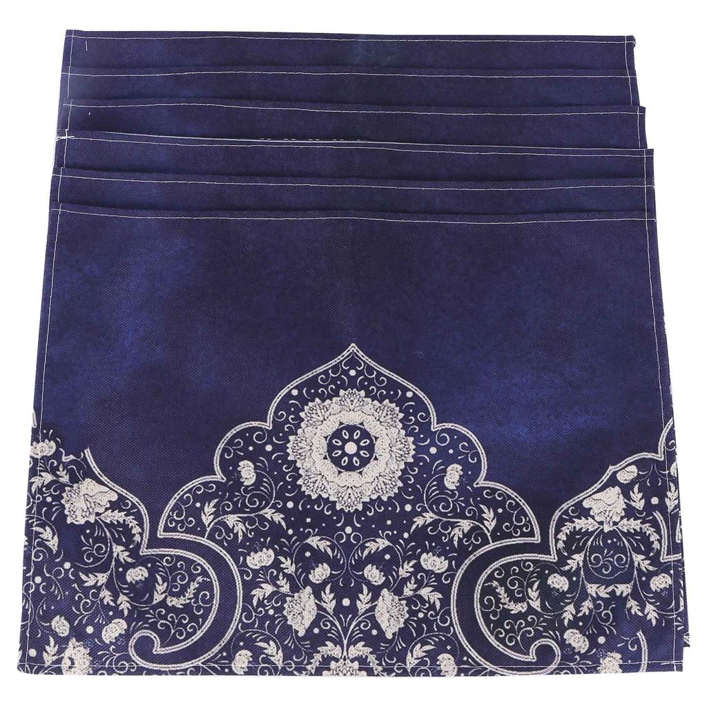 6 Pcs Blue Pattern Placemat Coasters Cup Dish Glass Table Mat Insulation Pad Kitchen Accessories