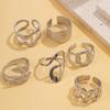Fashionable stainless steel ring with a simple hollow geometric design, suitable for stacking, a versatile choice for casual wear