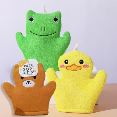 Japanese Cartoon Sponge Bath Towel Gloves Painless Mud Removal Exfoliation Bath Gloves