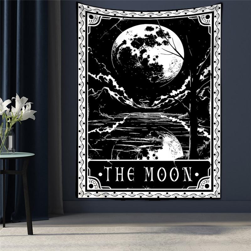 Black Tapestry Wall Hanging Psychedelic Sun Tarot Hippie Astrology Background  Room Boho Decor