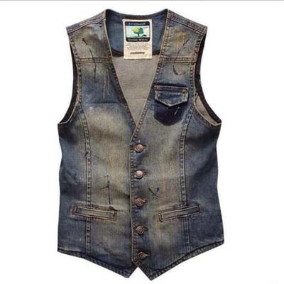 Slim Trend Men's Vest Men's Casual Men's Denim Vest Small Vest