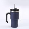 Stainless Steel Vacuum Insulated Travel Mug With Handle Straw 20oz Double Wall Cold Retention Cup Car Office
